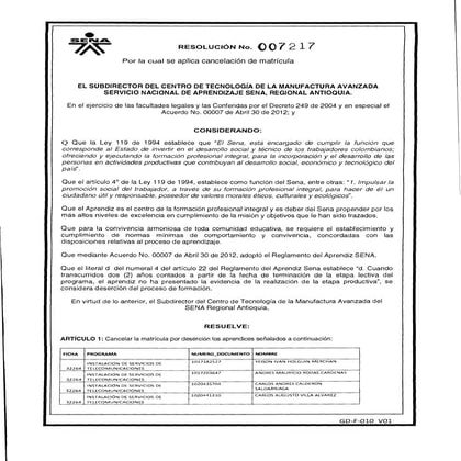 Resolución 7217 de 2014 | PDF