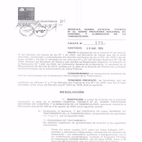 Resolucion cambio tratamiento