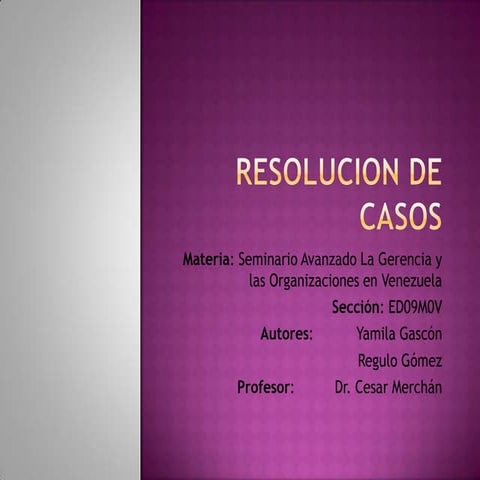 Resolución de casos. Presentación.