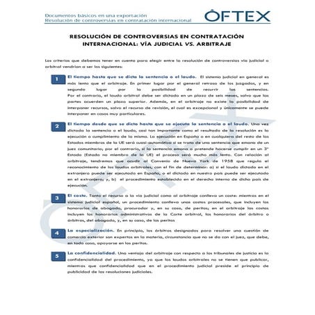 Resolución de controversias en contratación internacional