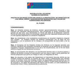 PROYECTO DE RESOLUCIÓN RELATIVA A L...