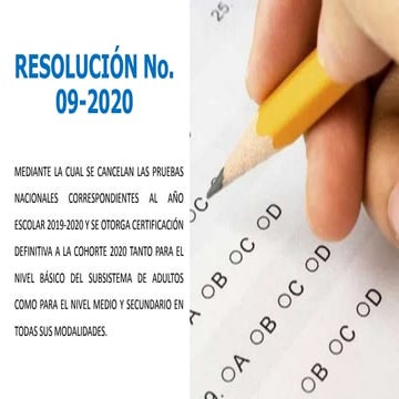 Resolución no. 09 2020 (Educación)