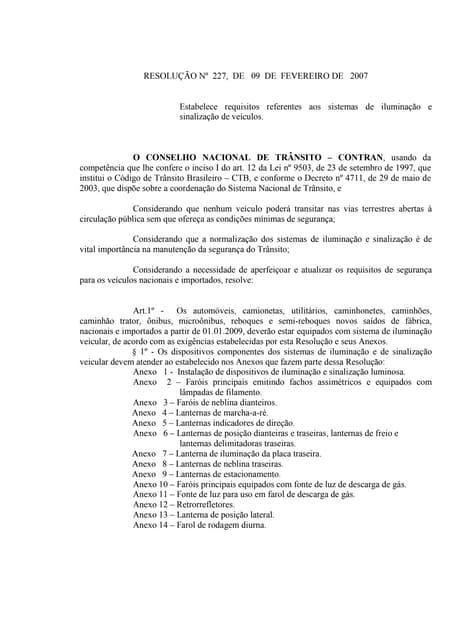 Resolução CONTRAN 227/07
