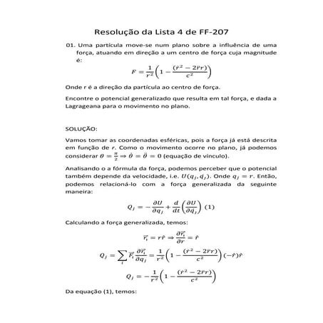 Resolução da lista 2 | PDF