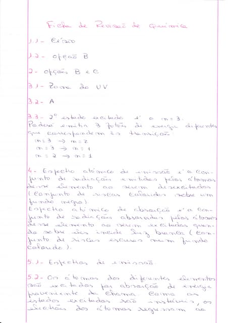 Resolução ficha revisão química