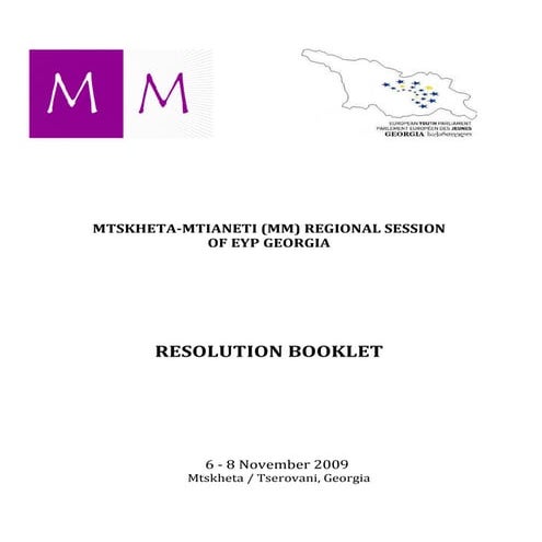 Mtskheta-Mtianeti Regional Session - Resolution Booklet