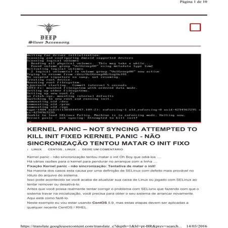 Resolvendo problema no kernel do linux kernel panic | PDF