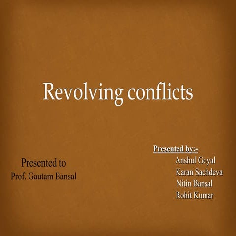 Resolving conflits