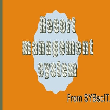 Online Resort management system