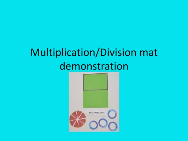 Learning and Teaching Resource for Multiplication/Division