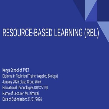 Comprehensive Guide to Resource-Based Learning in Education | PPTX