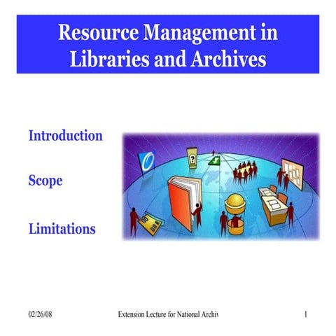 Resource Management in Archives