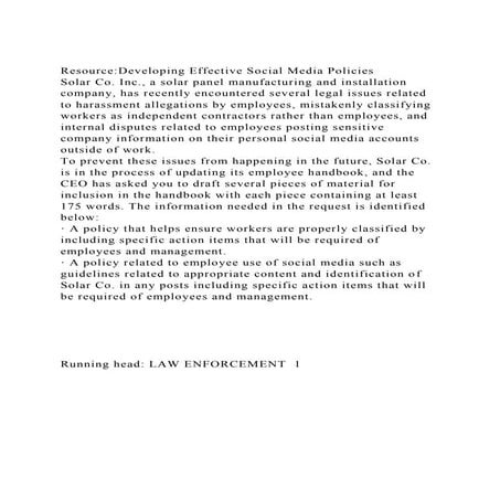ResourceDeveloping Effective Social Media PoliciesSolar Co. Inc.docx