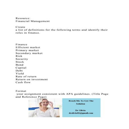 ResourceFinancial Management Create a list of definitions.docx