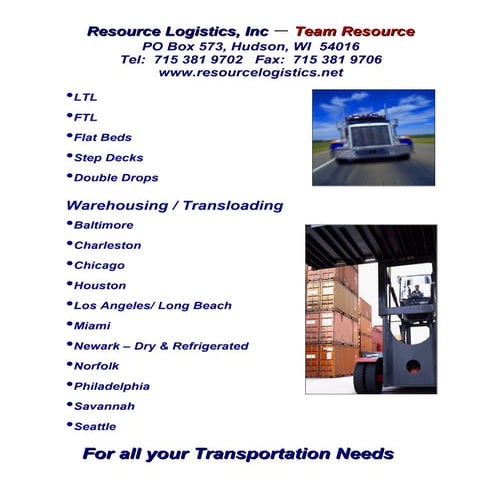 Resource Logistics 02.09