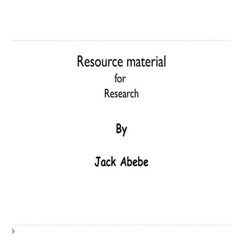 Resource material for research