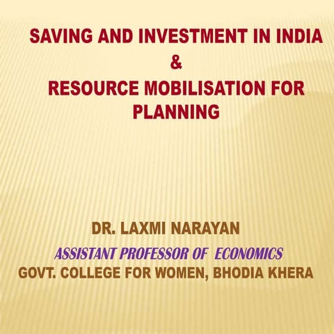 Resource mobilisation in india