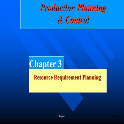 Resource Requirement Planning