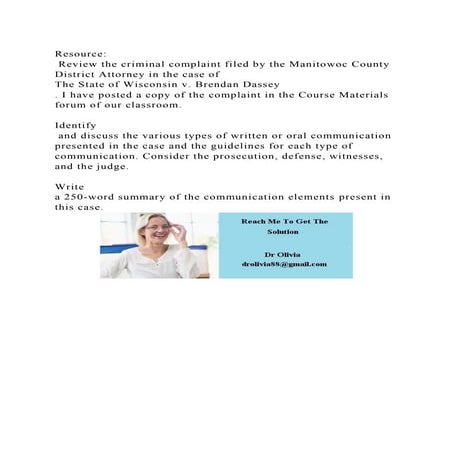 Resource Review the criminal complaint filed by the Manitowoc Cou.docx