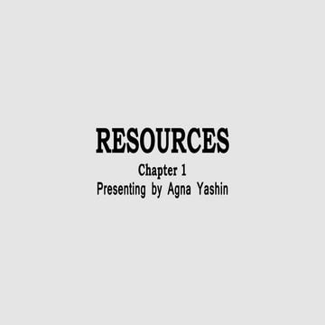 Chapter 1-Resources- Class 8-NCERT- Geography