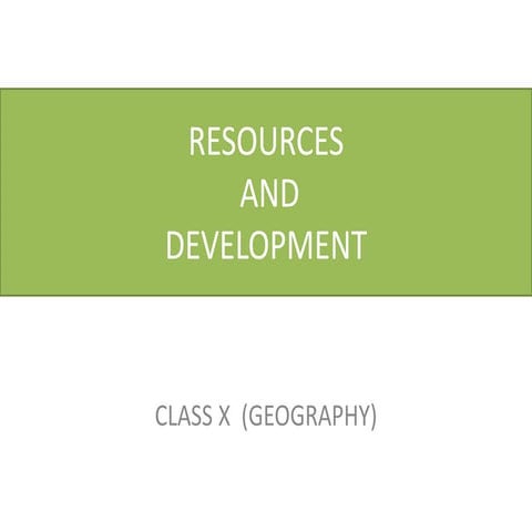 Resources and development Class 10