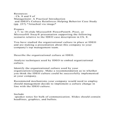 Resources Ch. 8 and 9 of Management A Practical Introduction.docx ...