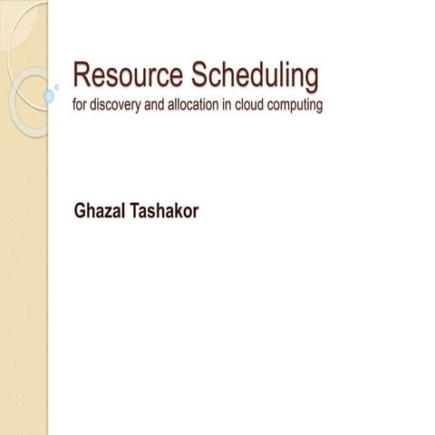 Resource scheduling | PPTX