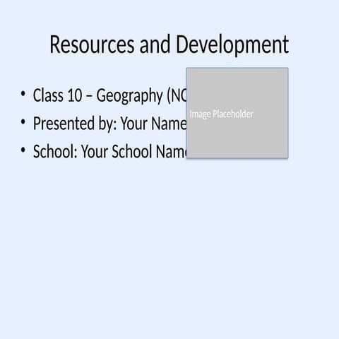 10th Geography- Resources and Development | PDF