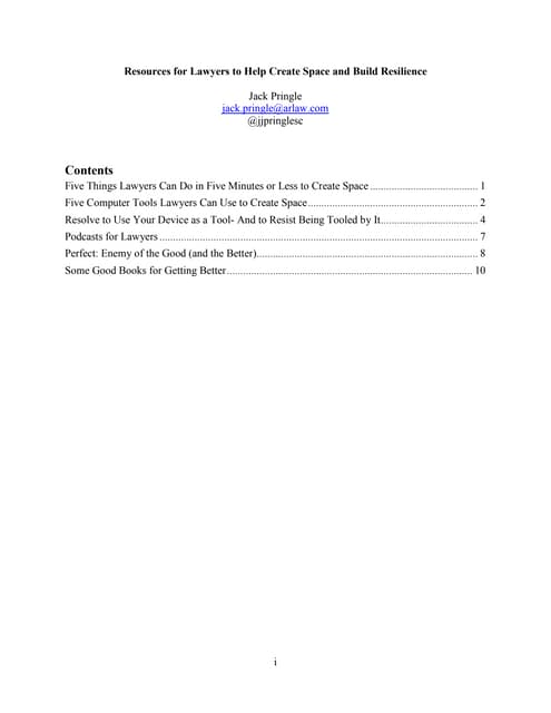 Resources for Lawyers to Help Create Space