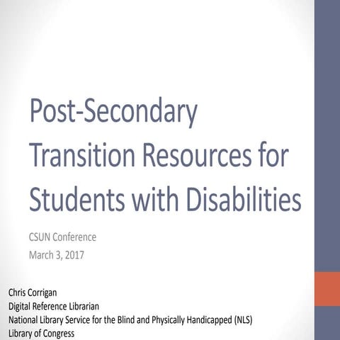 Resources for transition 2017 csun presntation