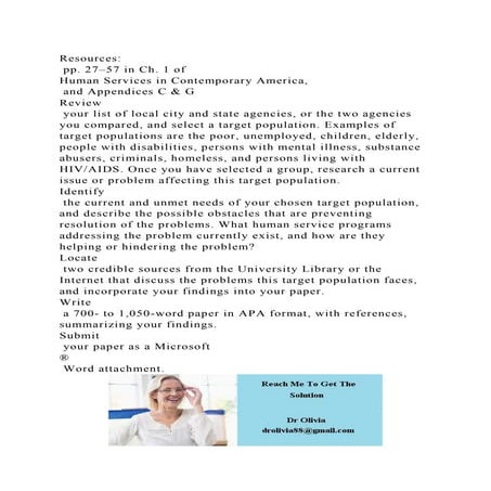 Resources pp. 27–57 in Ch. 1 of Human Services in Contemporary .docx