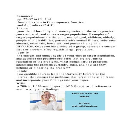 Resources pp. 27–57 in Ch. 1 of Human Services in Contemporary .docx
