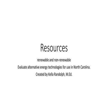 Resources renewable and non renewable