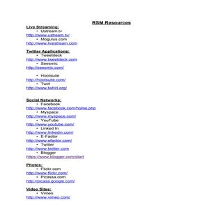 Resources Technology Workshop