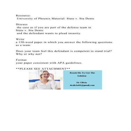 Resource University of Phoenix Material State v. Stu DentsDi.docx