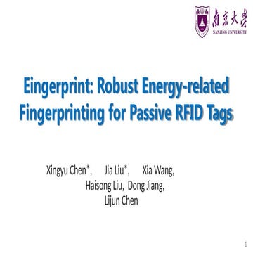Eingerprint: Robust Energy-related  Fingerprinting for Passive RFID Tags