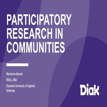Participatory Research in Communities