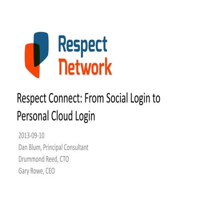 Respect Connect: From Social Login to Personal Cloud Login