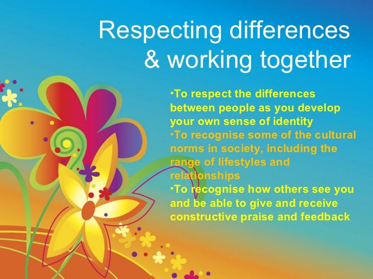 Respecting differences and_working_togther