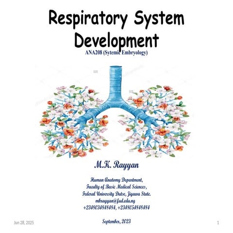 RESPIRATORY EMBRYOLOGY FOR MEDICAL STUDENTS | PPTX