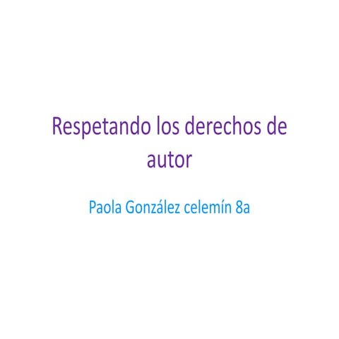 Respetando los derechos de autor