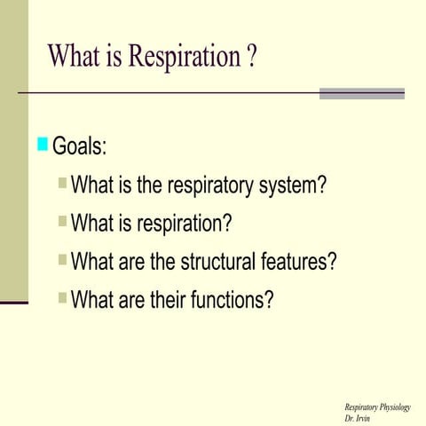 Respiration Lecture 
