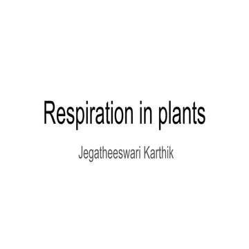 Respiration in plants