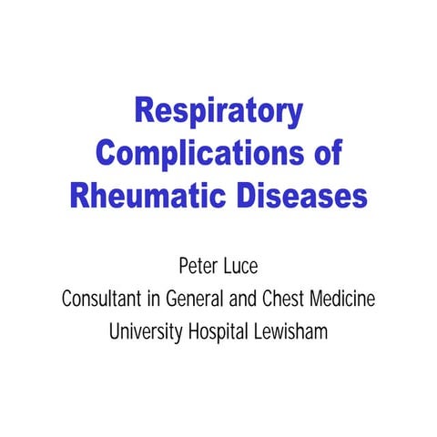 Respiratory Complication Of Rheumatic Disease