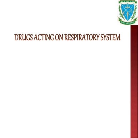 Respiraratory system pharmacology