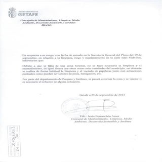 Respuesta al ruego sobre la limpiez...