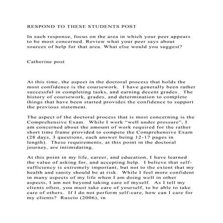 RESPOND TO THESE STUDENTS POST In each response, focus on the ar.docx