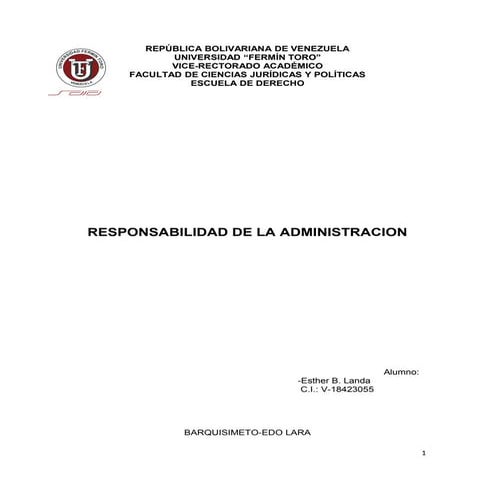 Responsabilidad de la administracion