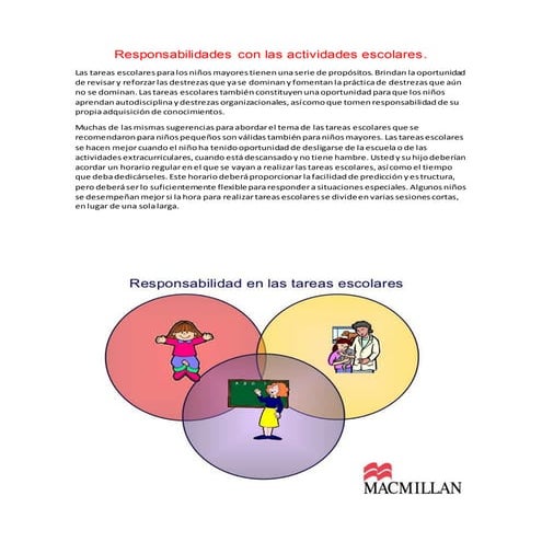 Responsabilidades con las actividades escolares