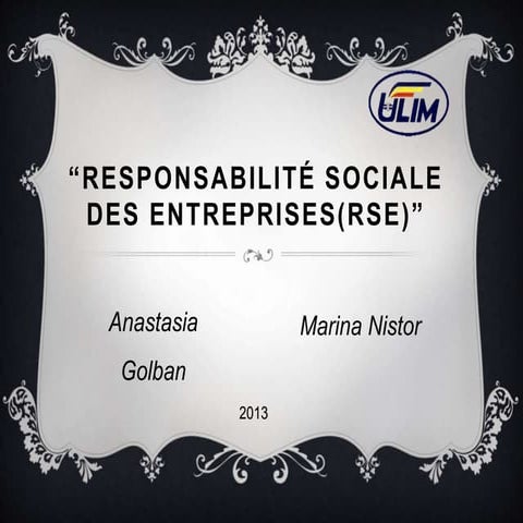 Responsabilité sociale des entreprises(rse)